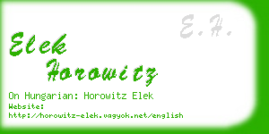 elek horowitz business card